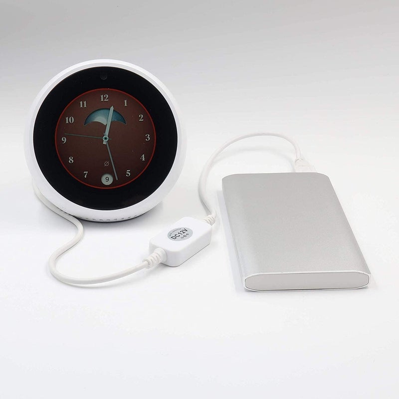 DigitCont USB 5V to DC 12V 4mm x 1.7mm Power Cable, Compatible with Echo Devices, USB Voltage Step Up Converter Cable, Power Supply Adapter Cable, 1 feet, DC 5V to DC 12V Cable (White) - Image 3